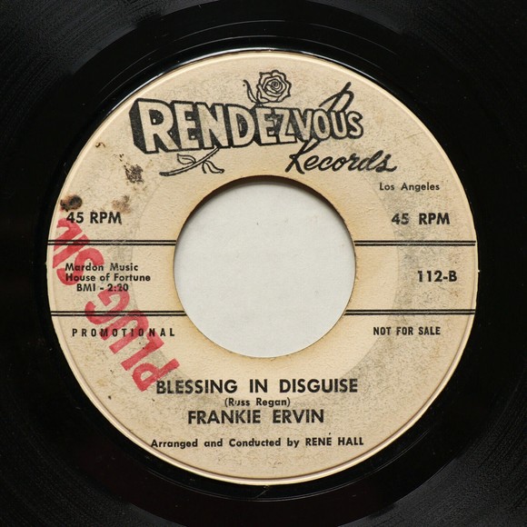 Frankie Ervin - The Story / Blessing In Disguise -PROMO -45 rpm Vinyl 7" Single